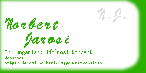 norbert jarosi business card